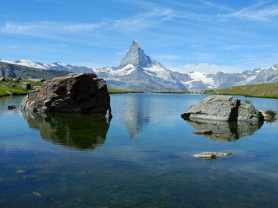 Matterhorn reflected In Stellisee Lake, Switzerland